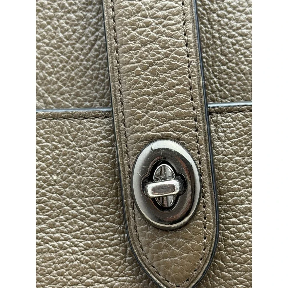 Coach Mercer Satchel Tote Bag Pebbled Leather Brown Shoulder Crossbody Purse - Picture 7 of 16